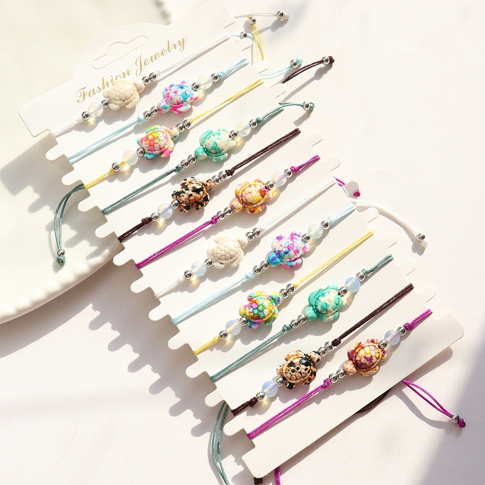 E-shop 12er Set Damenarmbänder, Armband-Set, Ozean-Serie, Schildkröte, Urlaubsarmband, Damen-Stapelarmband, Dopamin-Armband, geeignet für den täglichen
