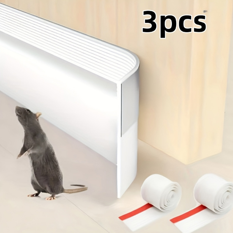 TEMU Set Of 3pcs Self-adhesive Door Bottom Seals, 198.12cm, Durable Rubber, Noise Reduction, Windproof, Smoke-proof, Dust-proof, Rodent-proof,