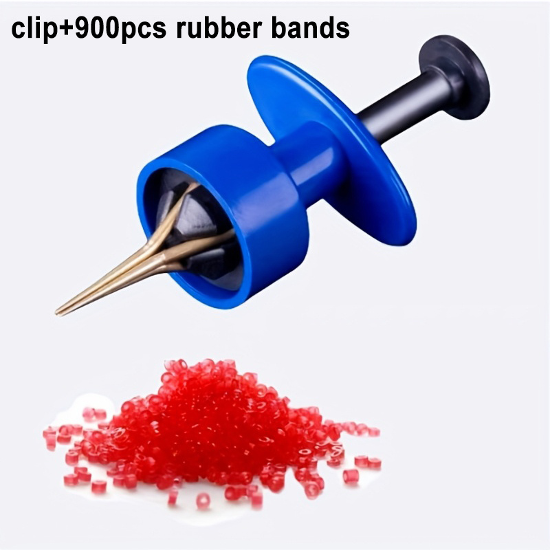 50/900pcs Rubber + Metal Red Worm Feeding Bait Device Rubber Band Piercing Red Worm Binding Device Fishing Gear Hooking Device