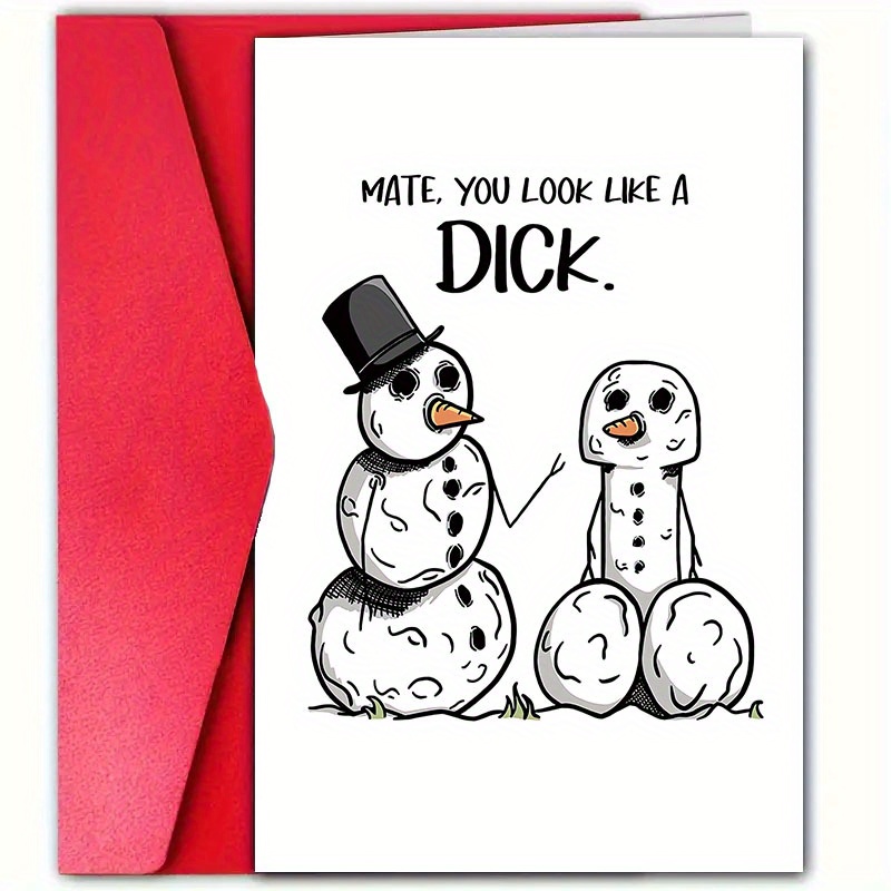 

Snowman Christmas Envelope (4.7" X 7") - For , Girlfriend, Husband, Wife, Or - Humorous & Greeting