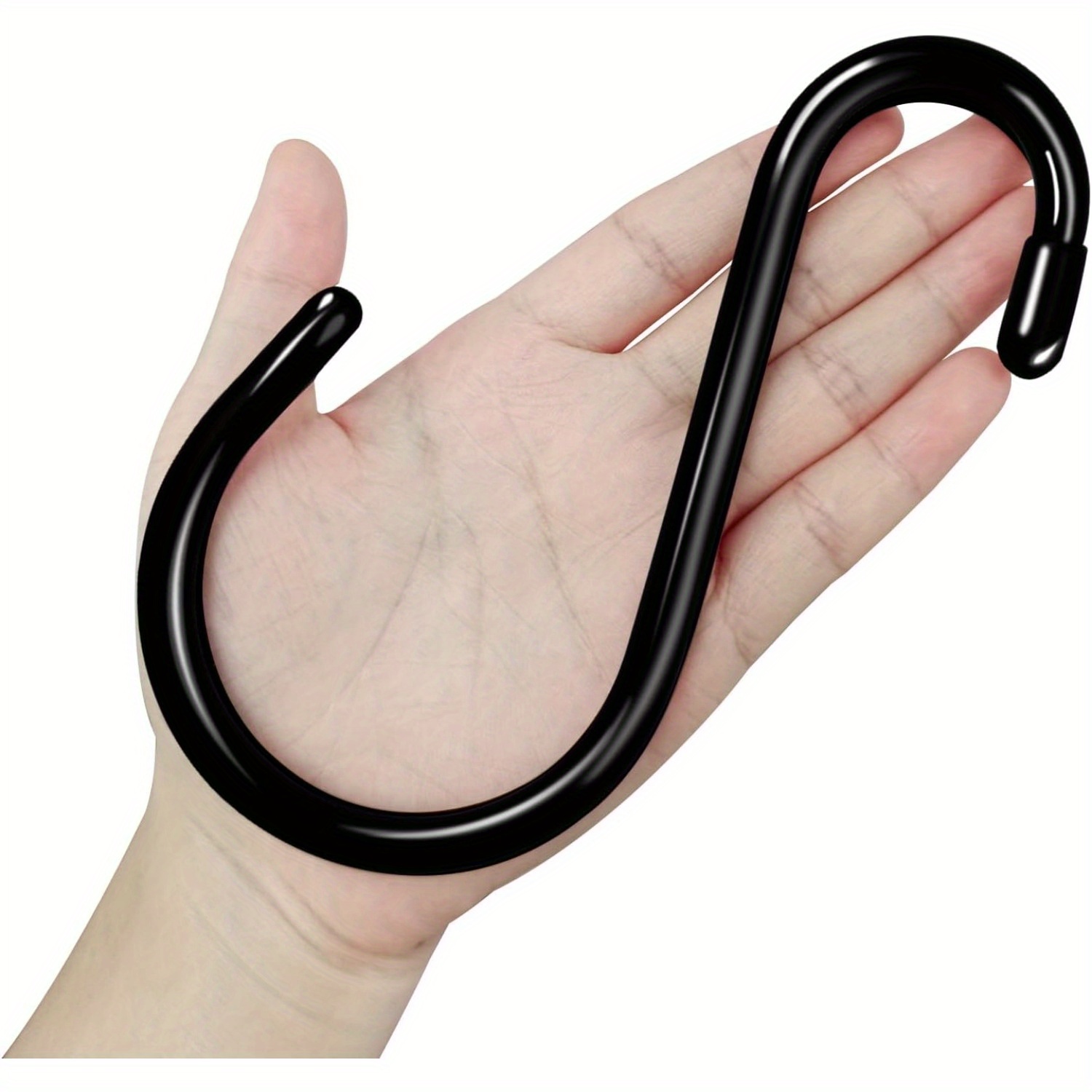 TEMU Un set di 12 ganci a S resistenti con rivestimento in , ganci antiscivolo da 6 pollici spessi 7 mm per appendere piante. Robusti ganci a metallo
