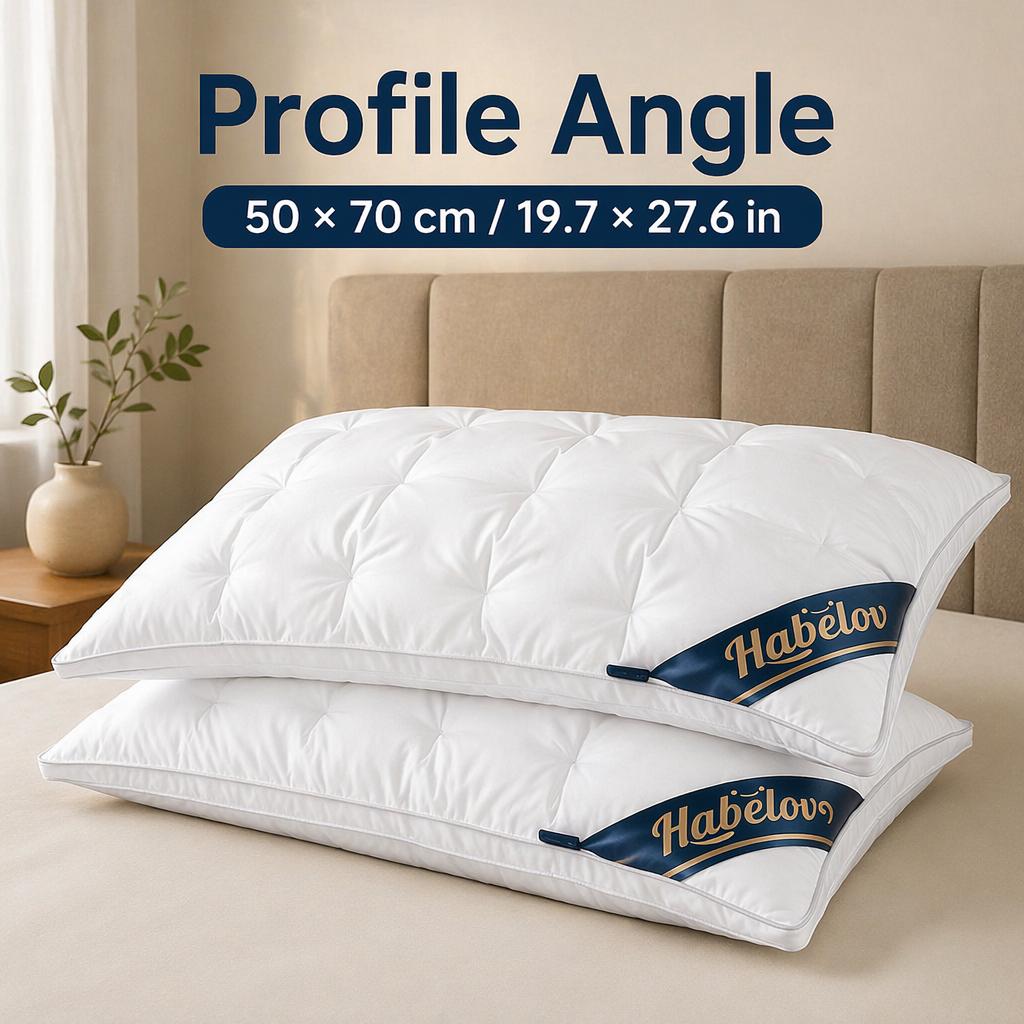 TEMU Pillows, Oversized White Satin Pillows With High- Filling. Ergonomic Cervical Support For Adults, Fluffy With Support. Great For Home, Hotel Use