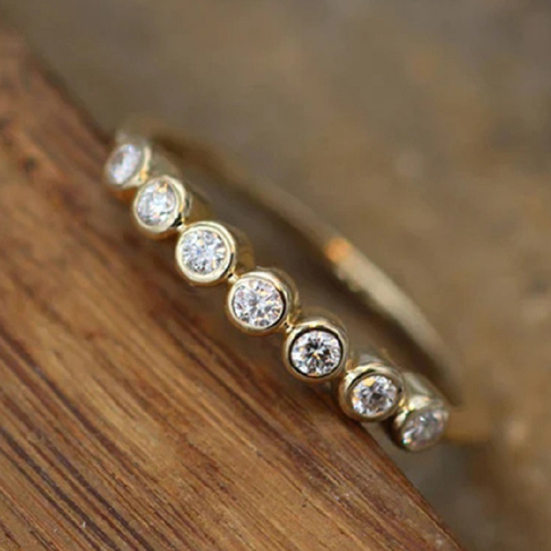 E-shop Minimalistische Ringe aus synthetischem Zirkonia, modische goldene dünne Ringe für Damen Herren, für , Freizeit, Party, Persönlichkeitsringe,