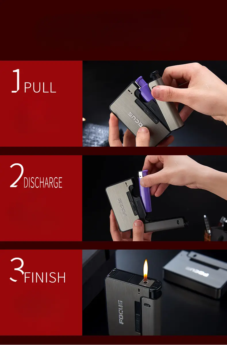 1pc box creative pattern removable lighter thickened moisture of 10 without lighter replaceable lighter creative separated automatic up smoking box suitable for fathers day and new year gifts details 5