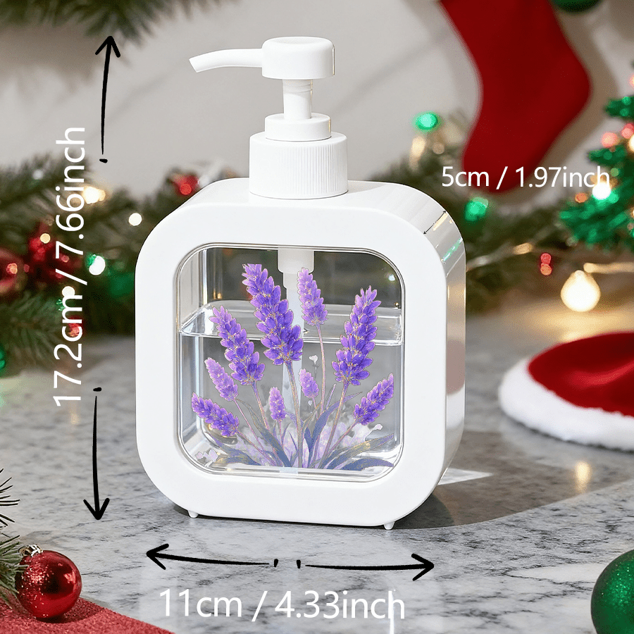 E-shop Kreativer Spender für Badezimmer, Handpumpen mit Lavendelstrauß - Lila Blumen-Nahaufnahme, geeignet für Badezimmer, Küche, Waschbecken - Ideal