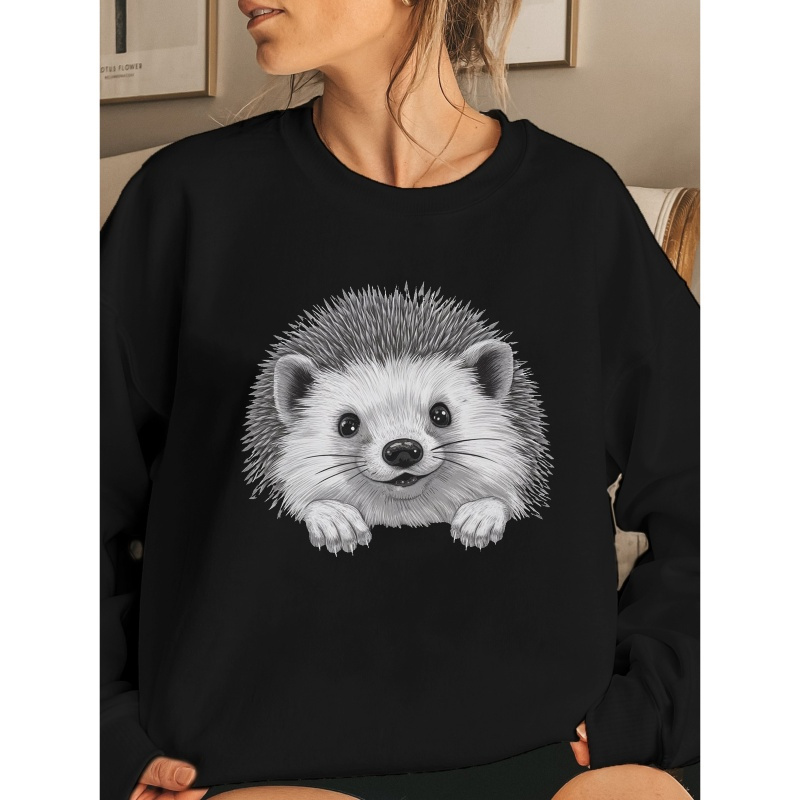 

1pc 's Graphic Sweatshirt - Knit Pullover For Fall & - Pattern Top