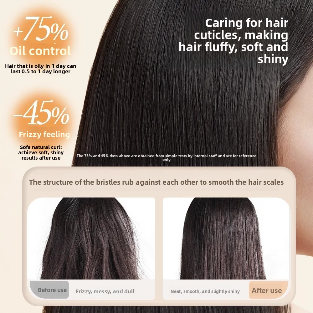 2pcs Soft Resilient Comb Set with Hair Tie