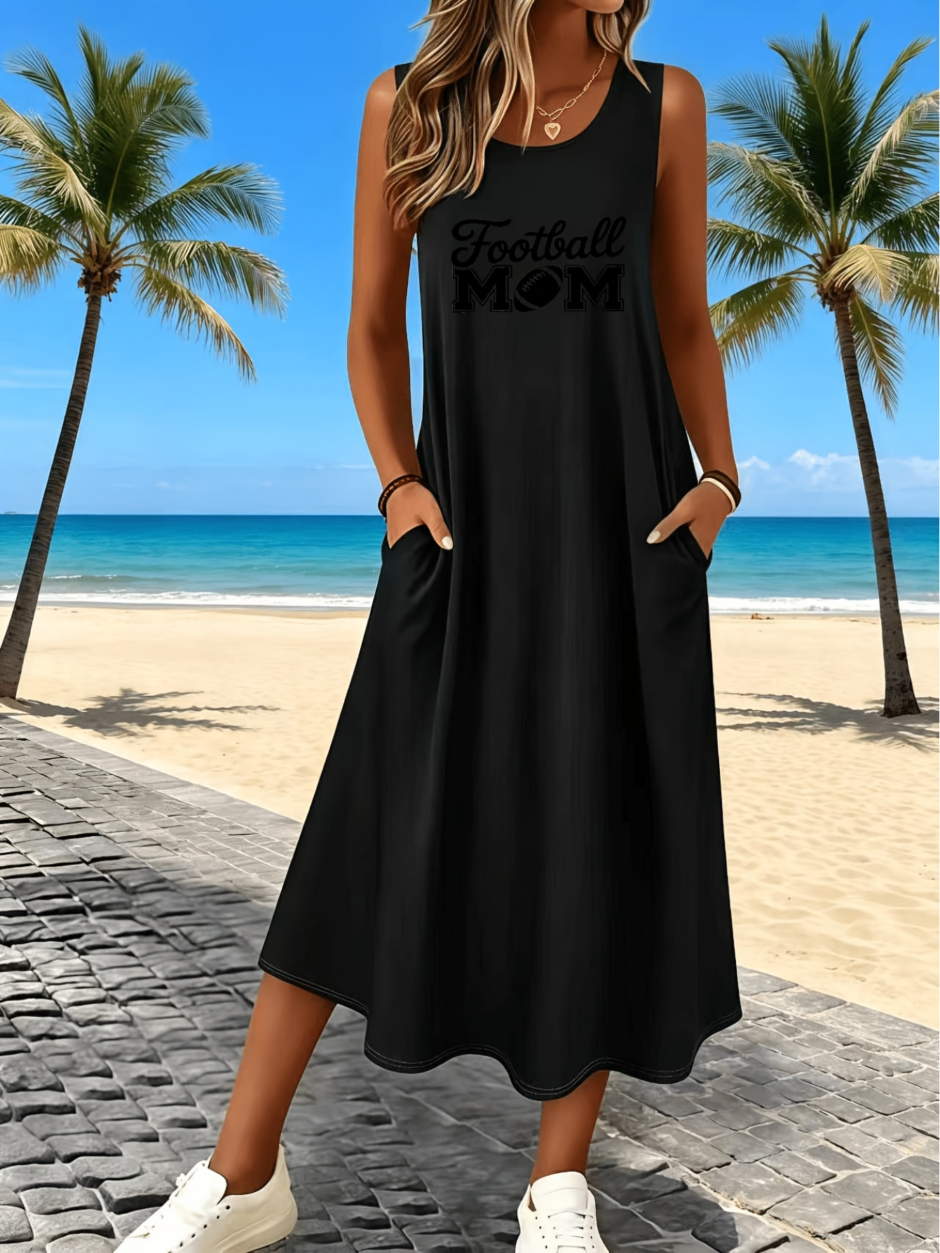 black dress with pockets sold on Temu United States