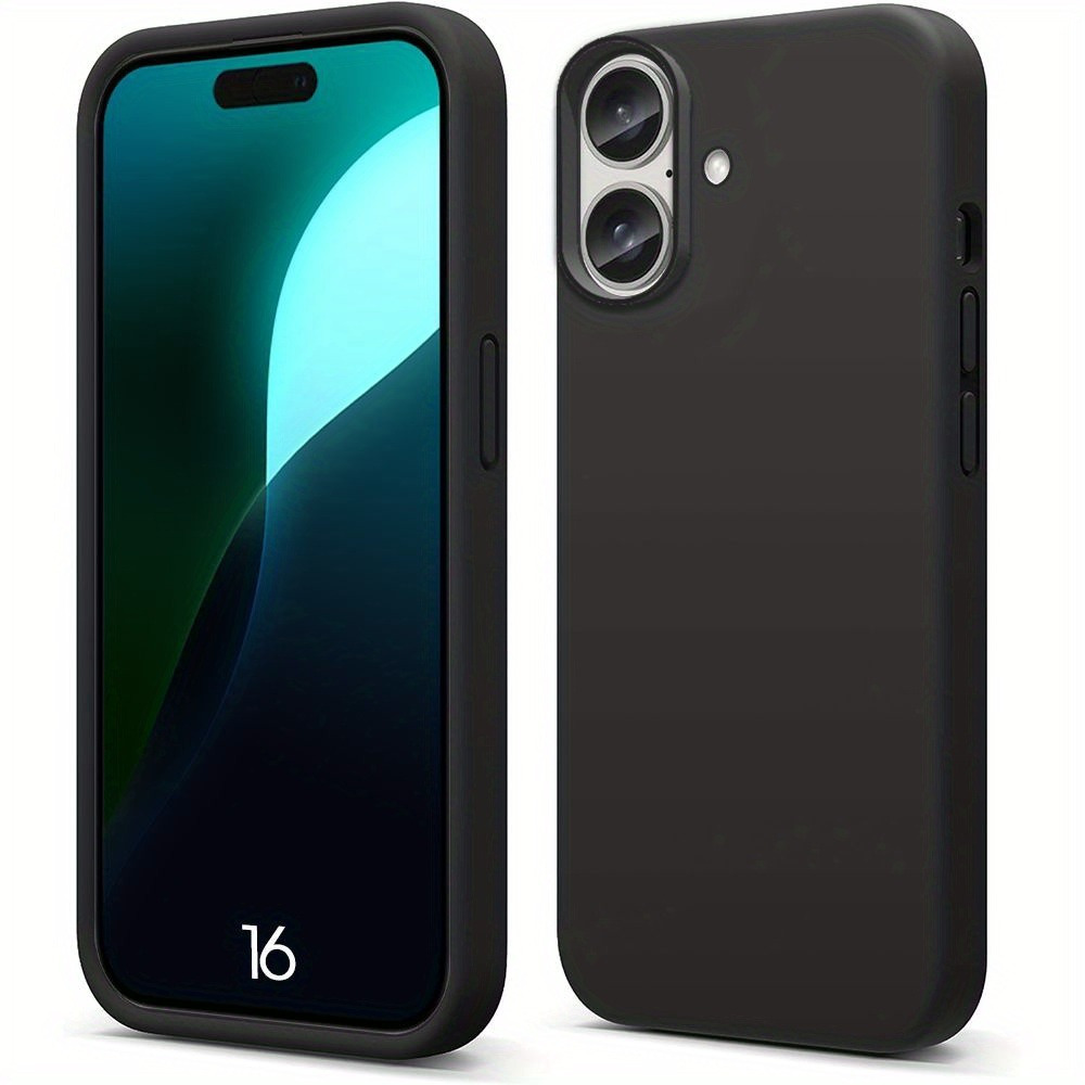 Slim Matte Silicone Soft Cover for iPhone Models 16, 15, 14, 13, 12 Mini, 11 Pro, XS Max, X, XR, SE 3, 7, 8, 6S, 6 Plus, in a Solid Black