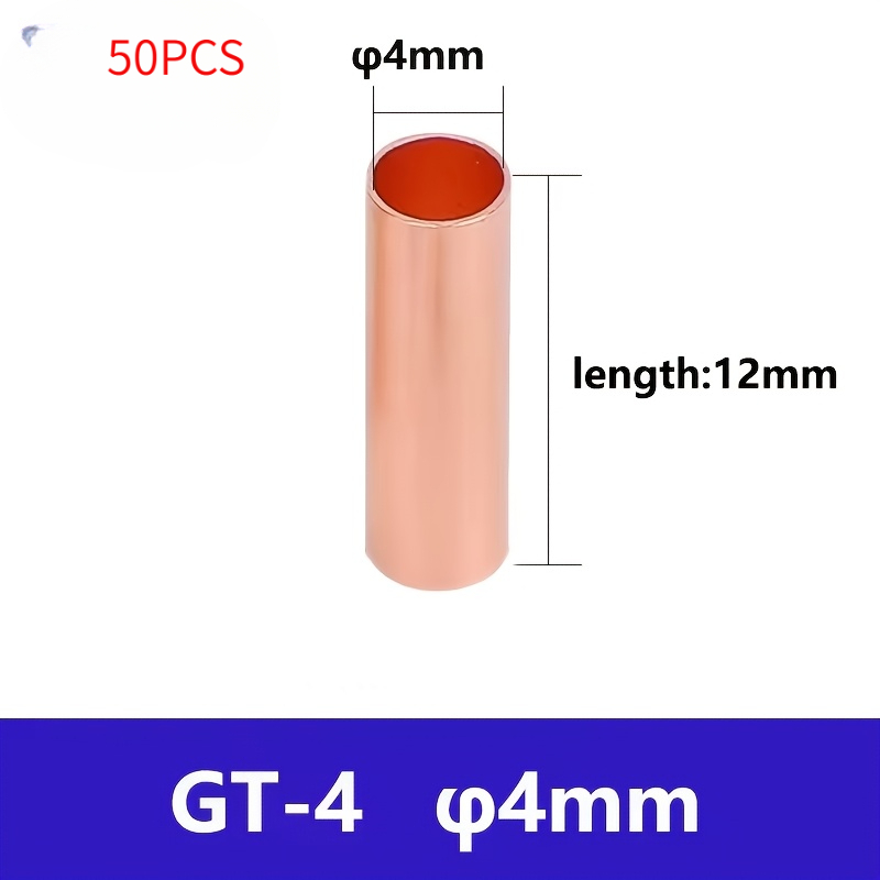 TEMU 50pcs Of Connecting Tubes, Wire Connectors, Small Tubes, Joints, Straight Connectors, Crimp Tubes, Cold-pressed