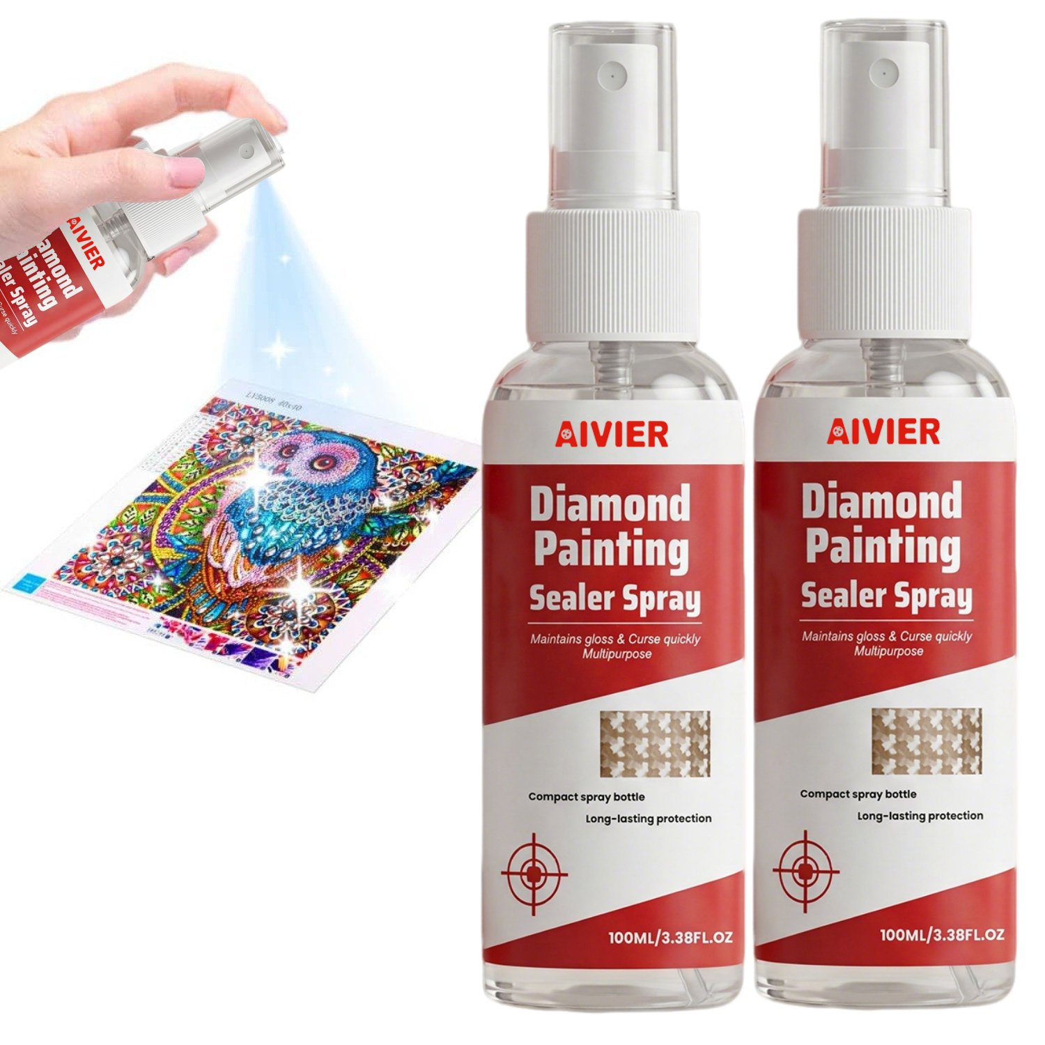 TEMU 2pcs Diamond Painting Sealer Spray - Quick Dry Sealer Glue, Keep Fixed And Shiny, Additions And Tools, , Needed