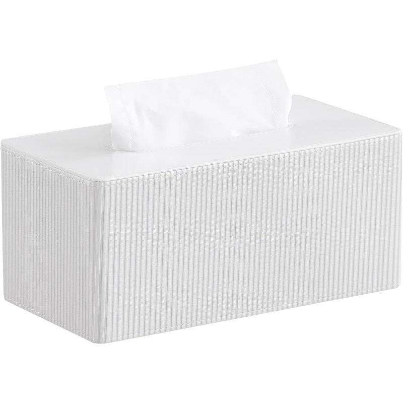 pu leather tissue box cover rectangle with magnetic closure modern tissue box holder for bathroom nightstands livingroom decorative tissue holder for 120   160(2ply) tissue box (white), tissue holder bathroom, decorative tissue box holder, tissue box holder vintage Product details 0