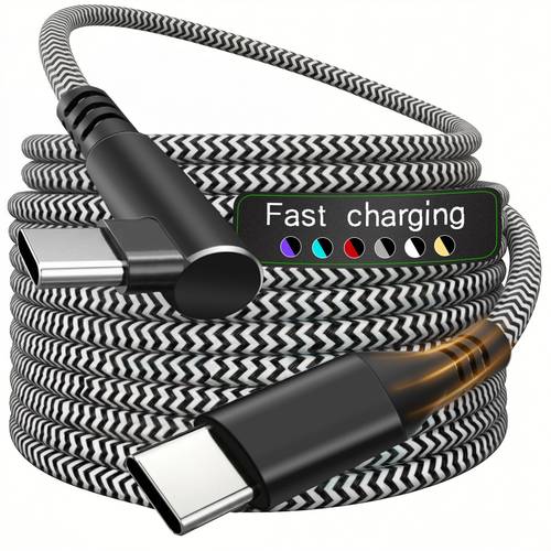 fast charging type c cable right angle type c to type mobile phone accessory suitable for samsung iphone 15 16 17 huawei oneplus xiaomi vivo and other smartphones tablets and laptops for universal charging and data transfer