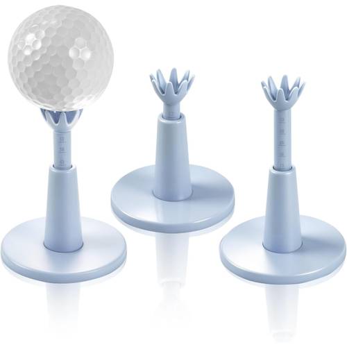 3-pak obrotowych, regulowanych pod wysokością tee golfowych na maty – 2.09 do 2.87 gumowy tee na trawniki treningowe do symulatora i ćwiczeń, uchwyt typu ośmiornica z wyraźnymi oznaczeniami wysokości