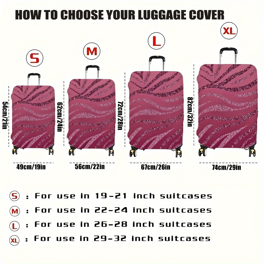 TEMU 1pc, New Fashionable Suitcase Protector, Print Pattern,, Travel Accessories, Essential For Outdoor Holidays, Travel Gear
