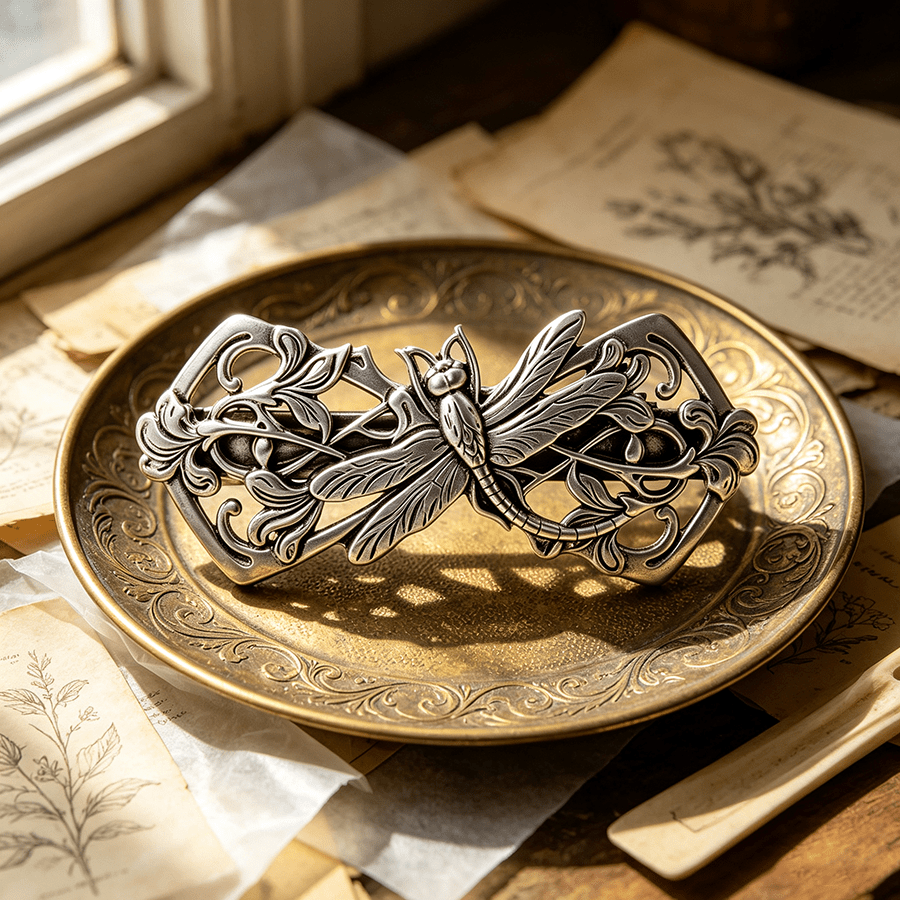 TEMU 1pc Retro Pastoral Dragonfly Spring Hair Clip, Elegant Hollow Out Exquisite Carved Hair Barrettes, Fashion Decorative Hair Additions, Stylish
