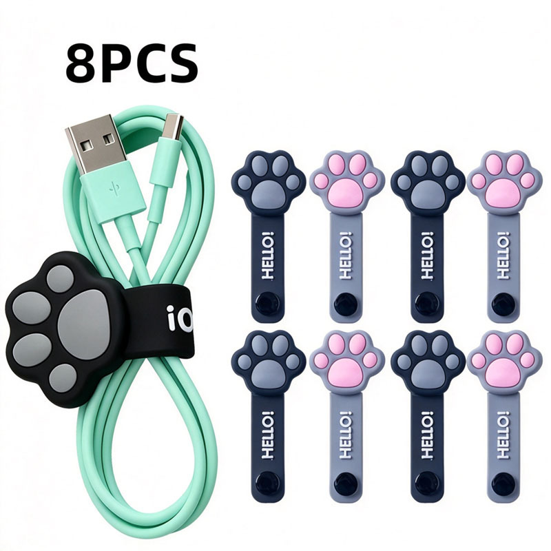 TEMU Lot de 12, Dispositif d'enroulement de dessin , Silicone durable, Organisateur de câbles portable, organisateur pour câble d'écouteurs/câble de