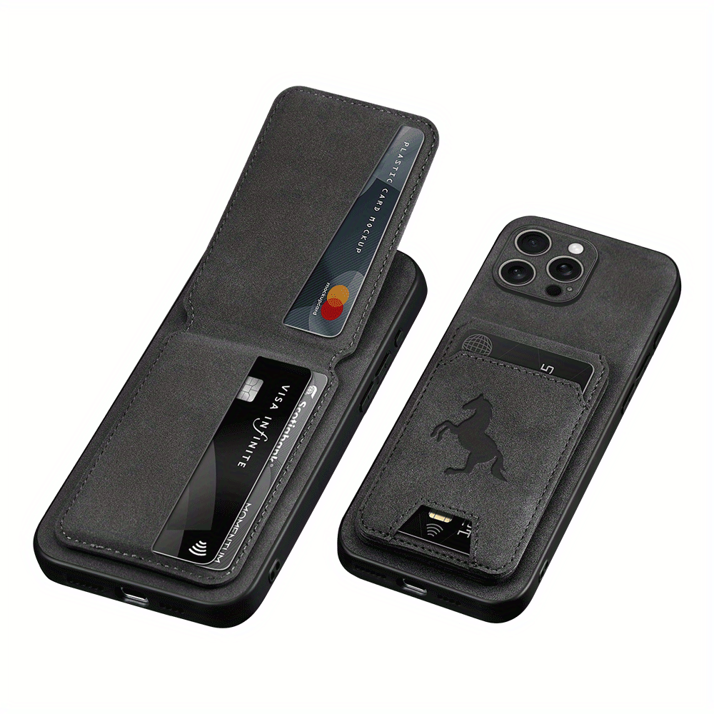 TEMU Phone Case: Luxury Pu Leather Wallet Phone Case For Iphone 16e 16promax 15pro 14plus 13pro 12 11 Xsmax Xr X/xs, Card Holder And Stand
