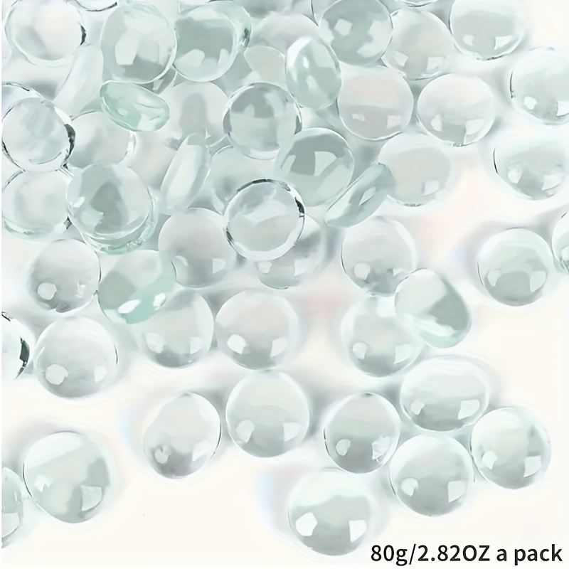 TEMU 80g/2.82oz 1 Pack Of Glass Round Stones, Glass Beads For Vase Filling, Decorative Inlay Gemstones, Aquarium Fish Tank Stones, Fountain Micro