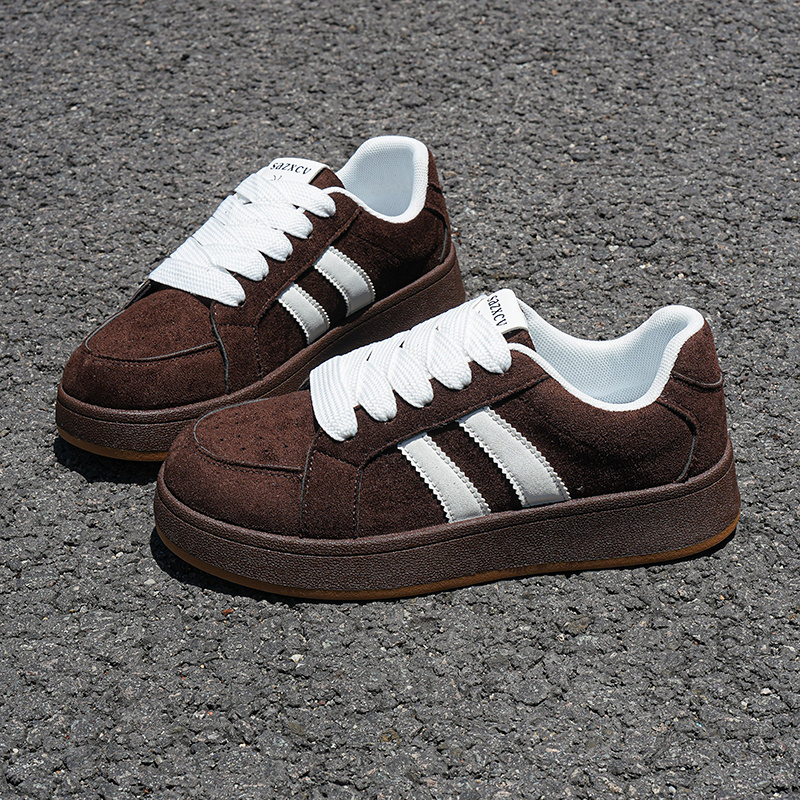 TEMU Minimalist Women's Thickened Wide Toe Athletic Shoes, Classic Side Stripes, Office Daily Versatile Sneakers Elegant Women Shoes Shoes