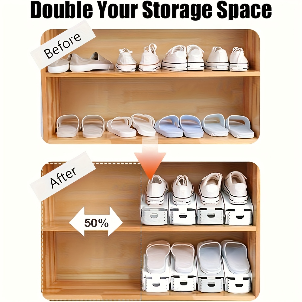 20pcs Adjustable Shoe Storage Rack Organizer Set