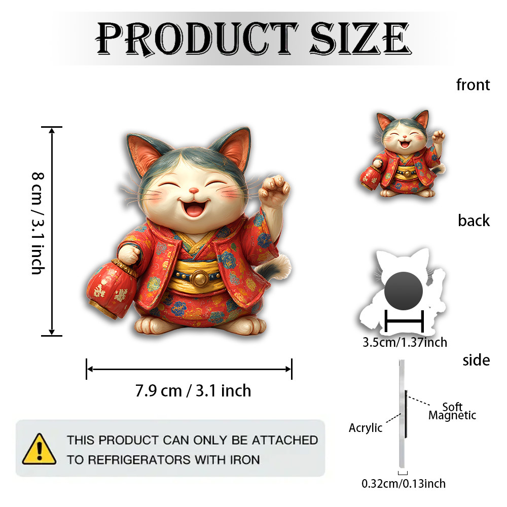 TEMU Un aimant unique avec une figurine en kimono, accompagné d'un talisman de . Cet aimant en acrylique est parfait pour décorer , votre porte ou