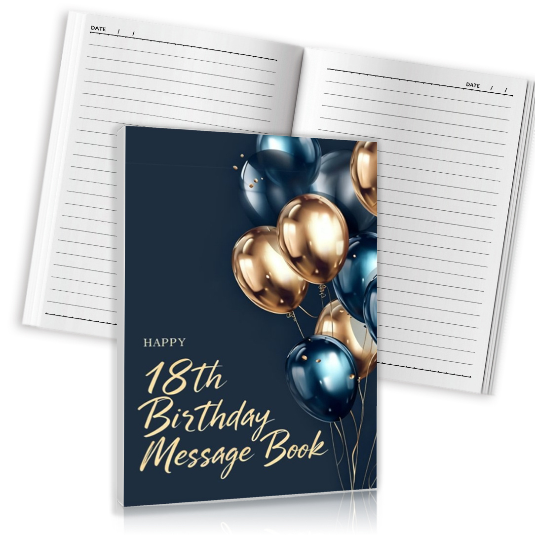 TEMU 1pz Elegante Libro degli Ospiti per Festa di Compleanno - Tema Palloncini Oro e Blu Navy, Organizzatore della degli Ospiti, con Testo '', per il