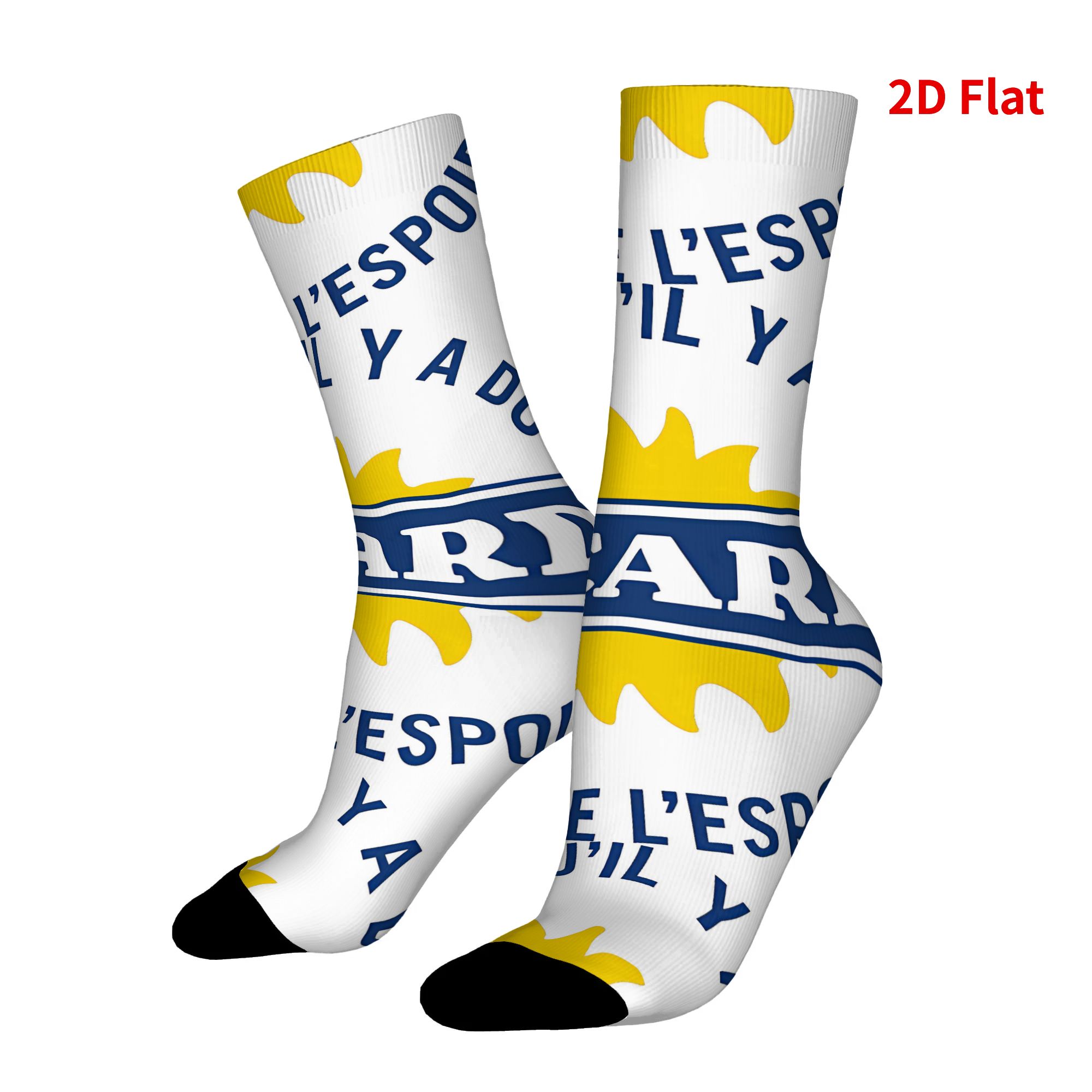 TEMU Chaussettes pour hommes à impression plate 2D, fantaisie, printemps, été, automne, hiver