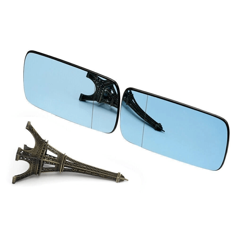 2pcs Blue Tinted Rearview Mirror Glass, Replacement Reflective Side Mirror Lens For E46 E39 Classic Models