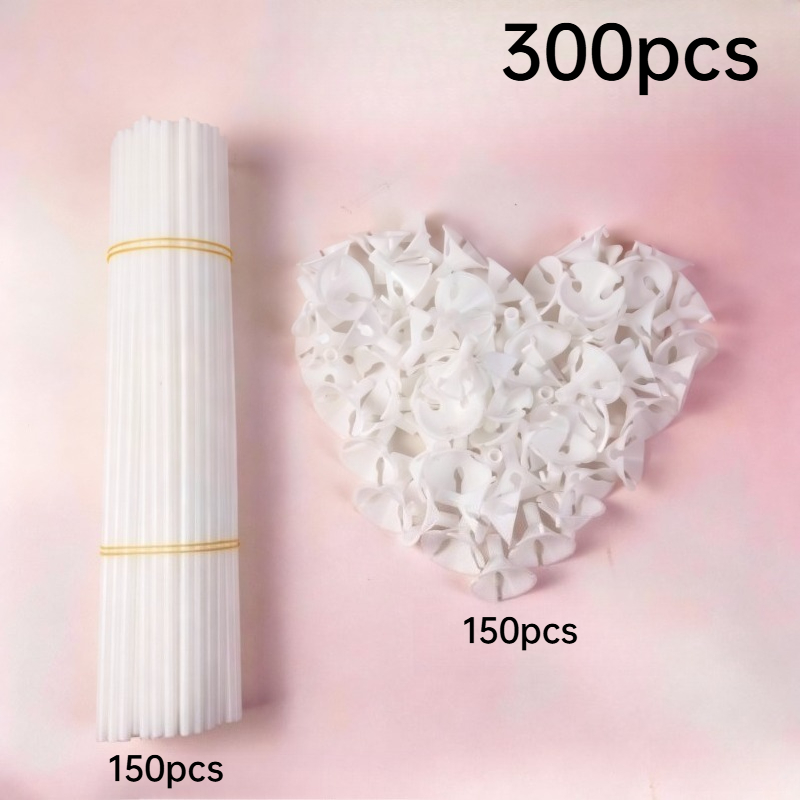 TEMU 300 varillas de fijación para globos con portavasos duraderos, material PP adecuado para , fiestas de , Halloween, decoración navideña