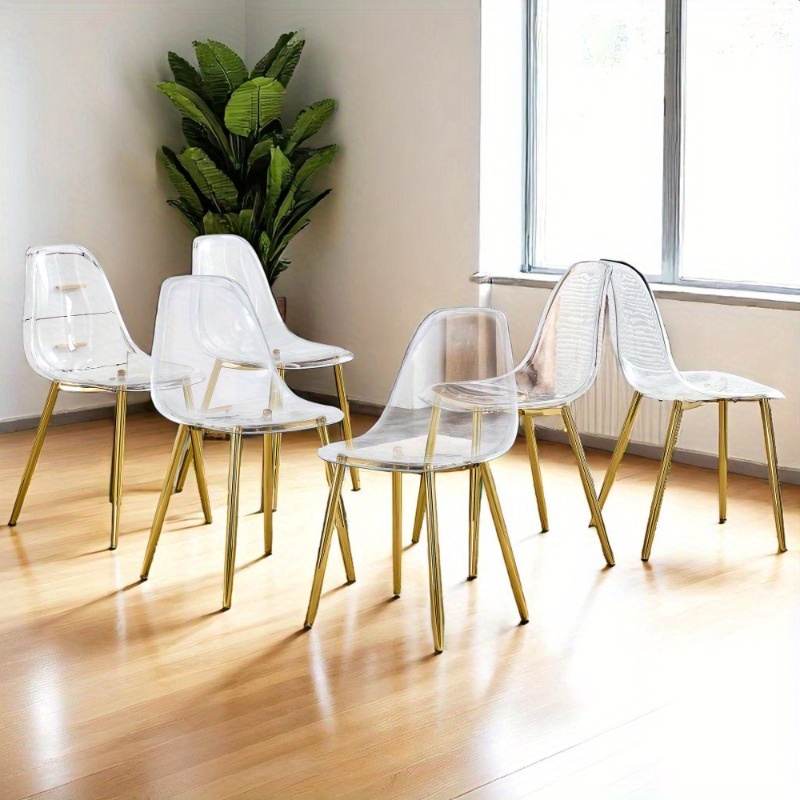 Furniture Clear Desk Chair With Gold Legs Clear Acrylic Chair With