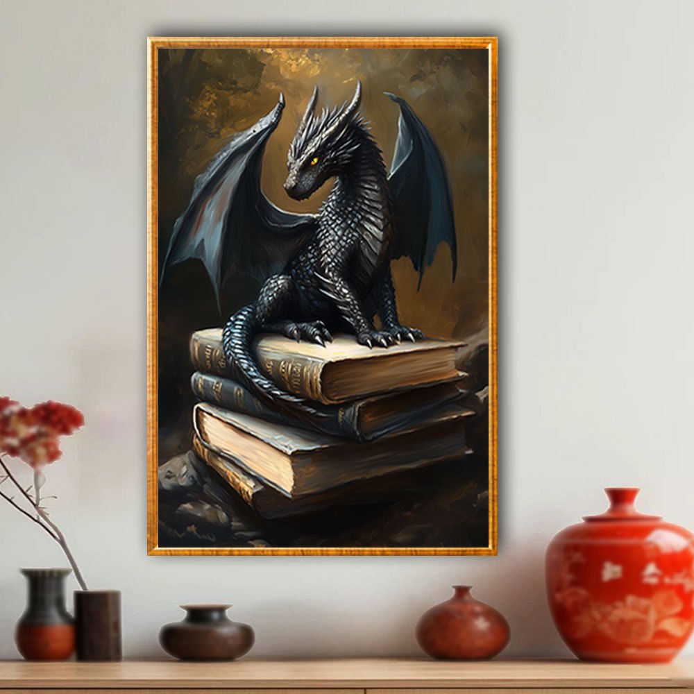 

1pc Classic On Books Canvas Art Print, Wall Decor For Home, Office, Cafe, Dorm - Ideal For Birthday Gifts And Holiday Decorations