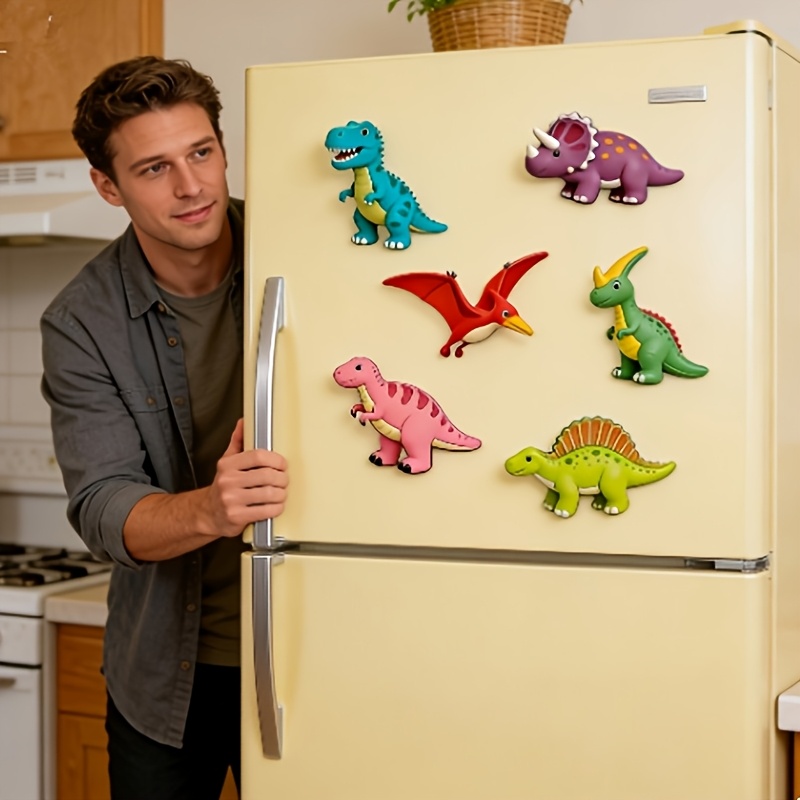 E-shop 6er Set Dinosaurier Magnete für Kühlschrank
