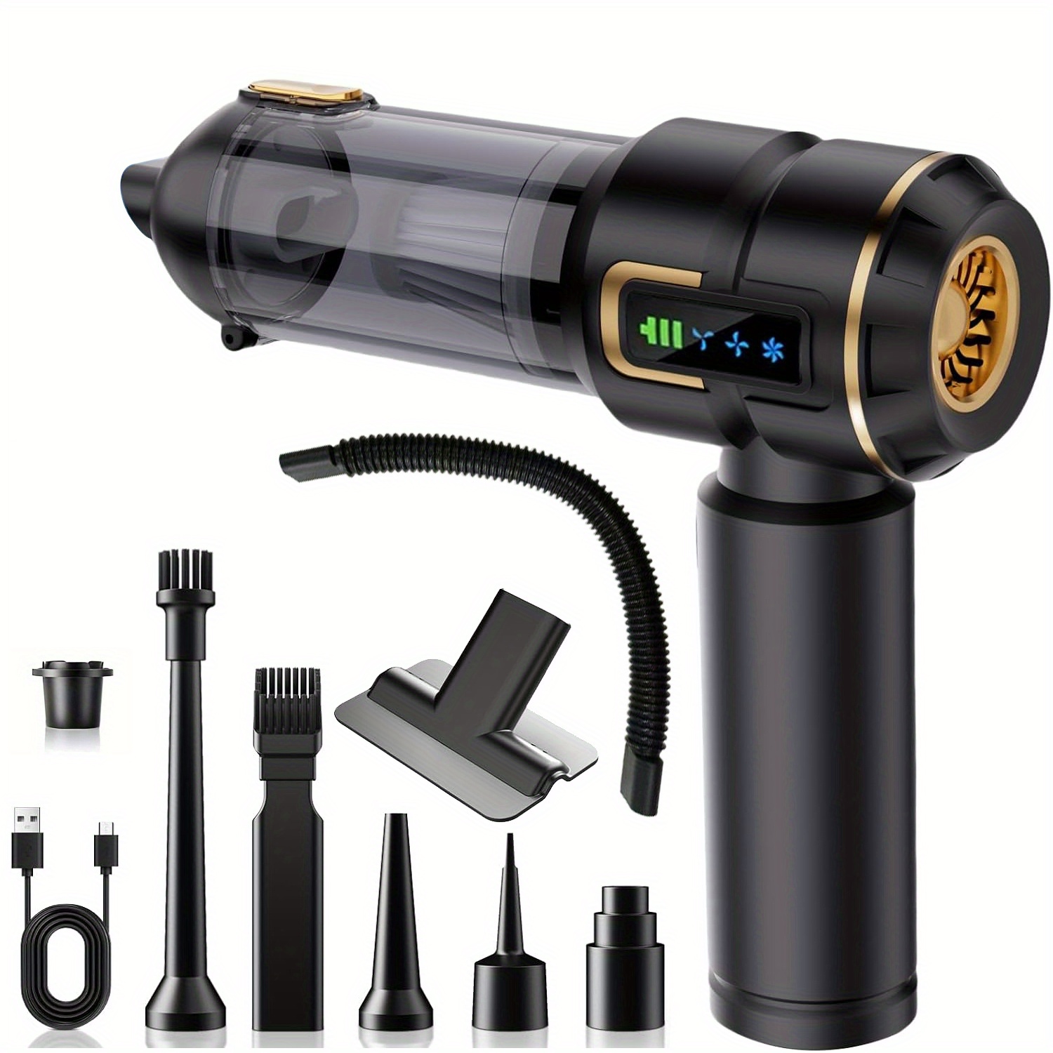  :18000PA  ,   Portable Mini Car Vacuum with Flexible Hose, 100W Brushless Motor, 3 Suction  ,   Smart Display, for Car, Office Desk, Keyboards, Sofa, Cordless Car Vacuum Cleaner Strong Suction, Car Vacuum And Blower, Car Vacuum Cleaner Strong Suction Heavy Duty, Powerful Car Vacuum Cleaner, Vacuum Cleaner Strong Suction, Office Cleaning, Keyboard Cleaning, Handheld Vacuum,  , High  , Durable Abs Plastic,