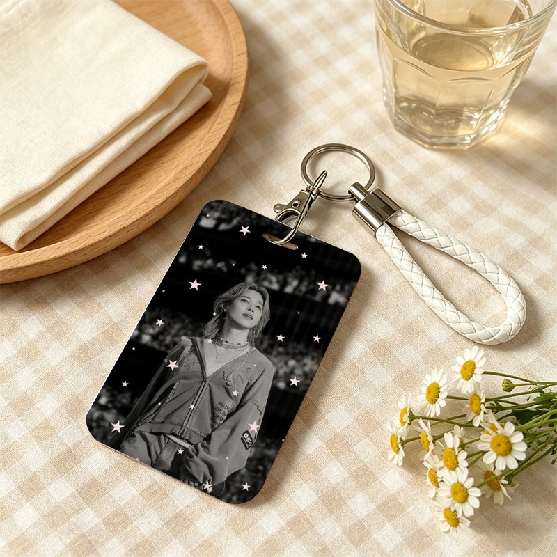 TEMU Tarjetero K-POP para mujer, 1 pieza, estrella - con ventana transparente/diseño para foto, tarjetas e identificaciones , uso en oficina y