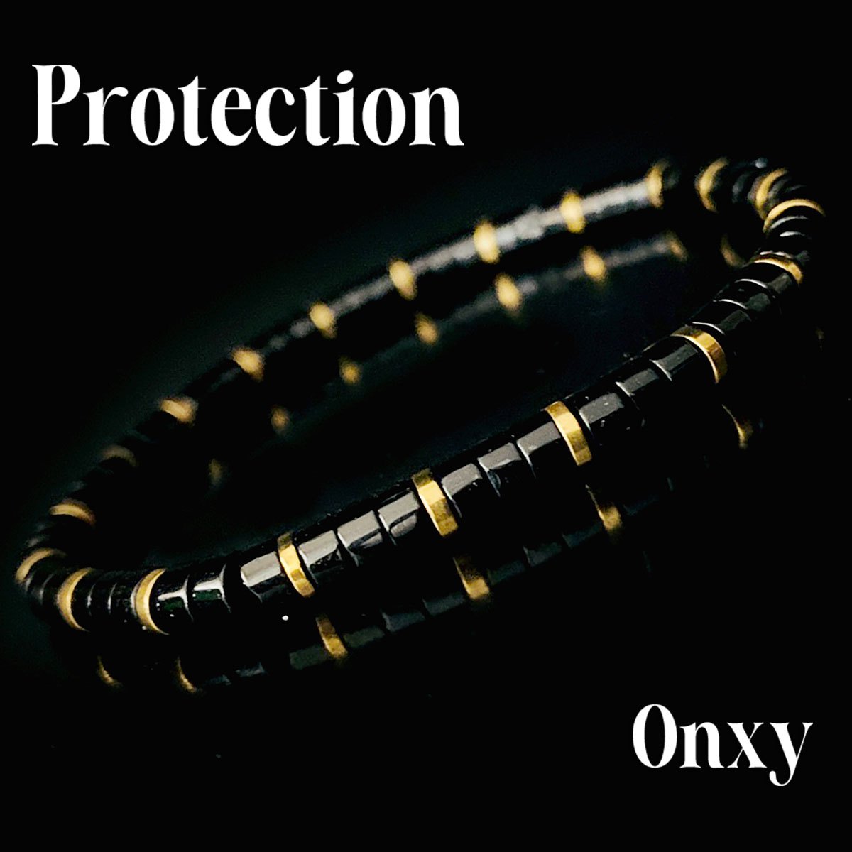 Vintage-style Black Onyx Pill-shaped Bead Protection Bracelet, The Perfect Graduation Gift, Handcrafted Elastic Cord For Skin-friendly Jewelry, Suitable For Daily Wear