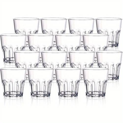 set of 16 acrylic tumblers 8oz whiskey and water glasses durable and reusable stackable and shatterproof
