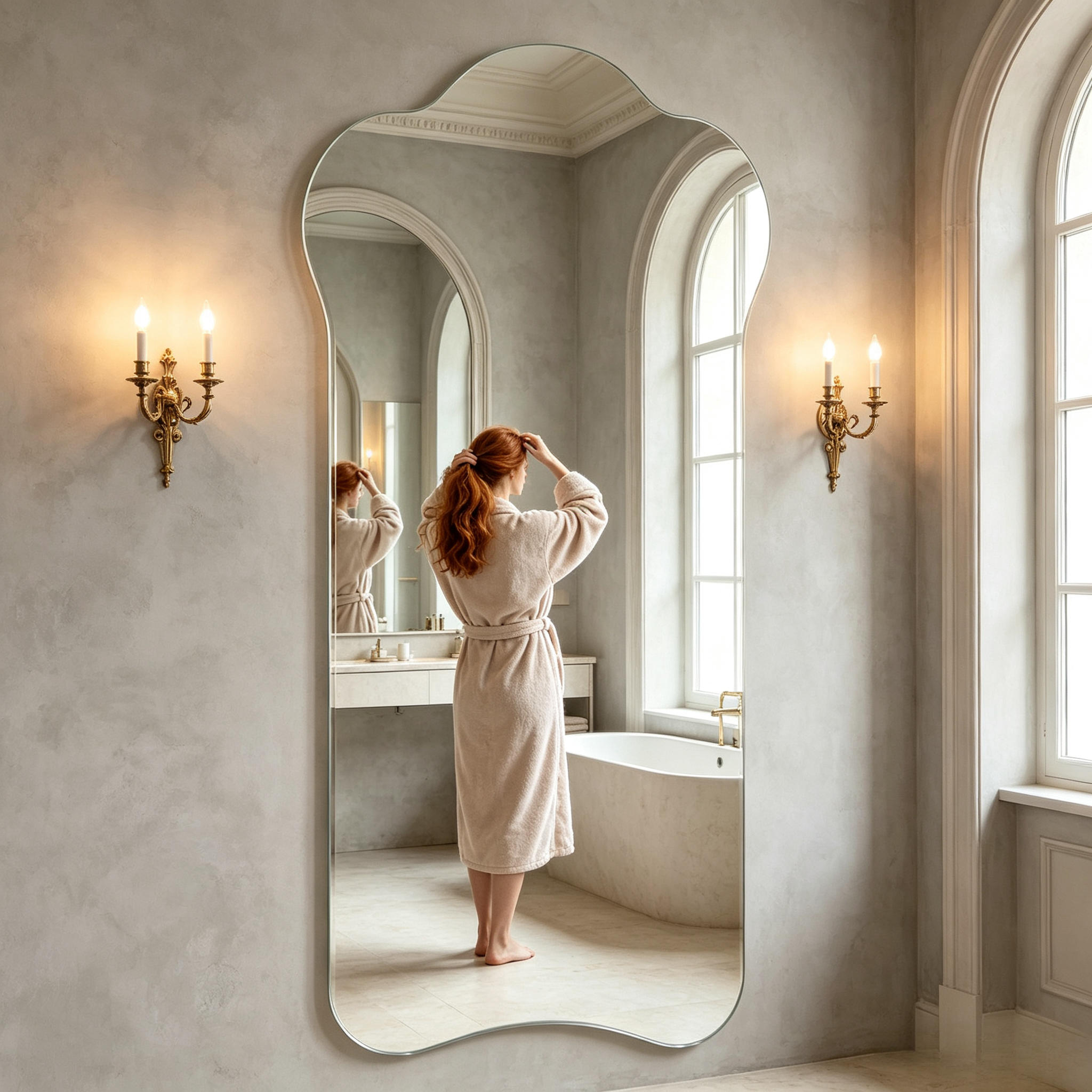 Acrylic Irregular Full-Length Wall-Mounted Decorative Mirror