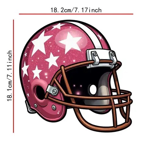 2d football helmet Personalized American Uniform Flat Ornament NOT 3D, Football And Ball, Gift For Football Player, Christmas Fan Ornament metal surfaces Red Football Helmet Machine Embroidery