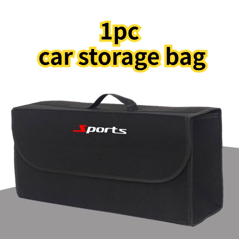 TEMU Sports Car Trunk Felt Material Storage Box, Foldable Storage Design, Occupation, Portable Handle, Easy To Move, Good For Car Storage, To Clutter