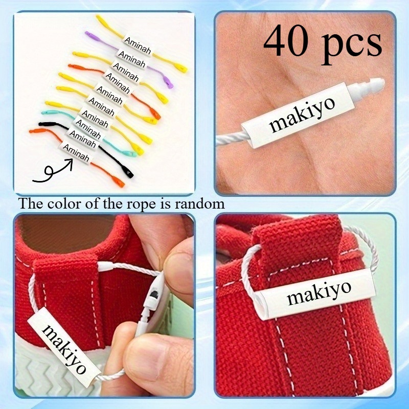 TEMU 10/15/20/25/30/35/40/45/50pcs Custom Waterproof Name Tags, Soft And Durable Rubber Material, Clear Printing And Fade-resistant, Reusable, Labels