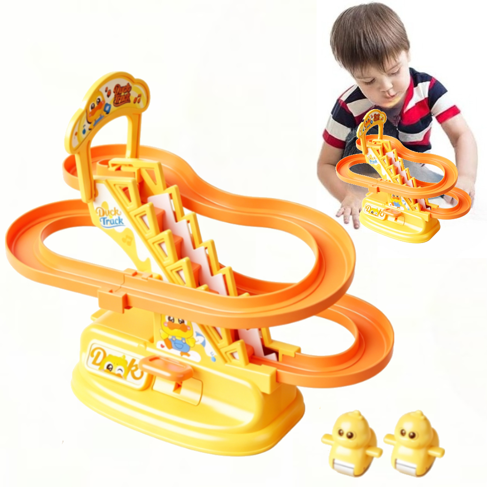 TEMU Kids Small Duck Climbing Stairs Track Toy With Small Climbing, Slide Track Coaster Toy Puzzle Educational Fun Toys Christmas Halloween Birthdays
