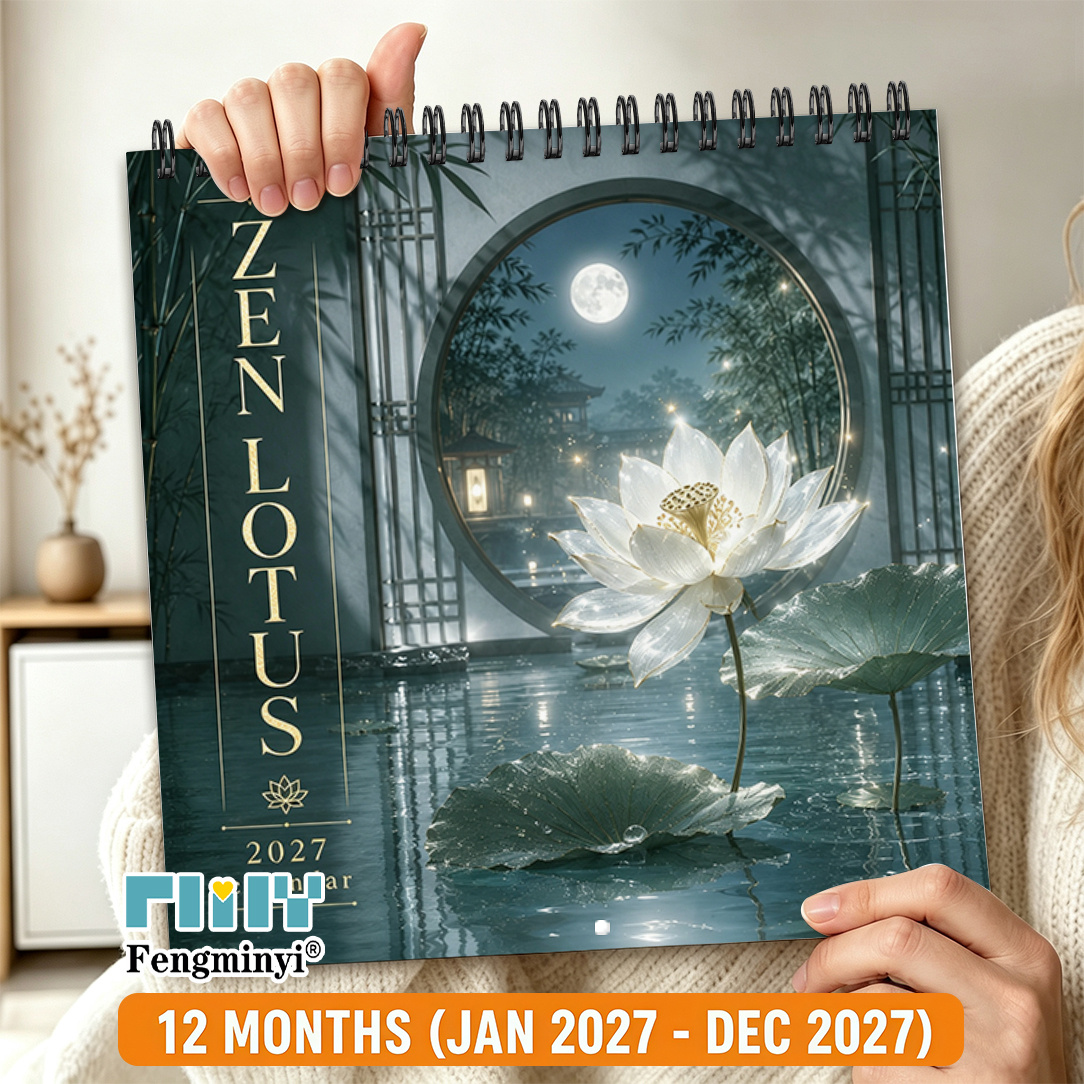 TEMU Wall Calendars, 1pc, 2027 Zen For Lotus Hanging Calendar - European-style Hanging Calendar With White For Lotus , Double-wire Hook. Suitable For