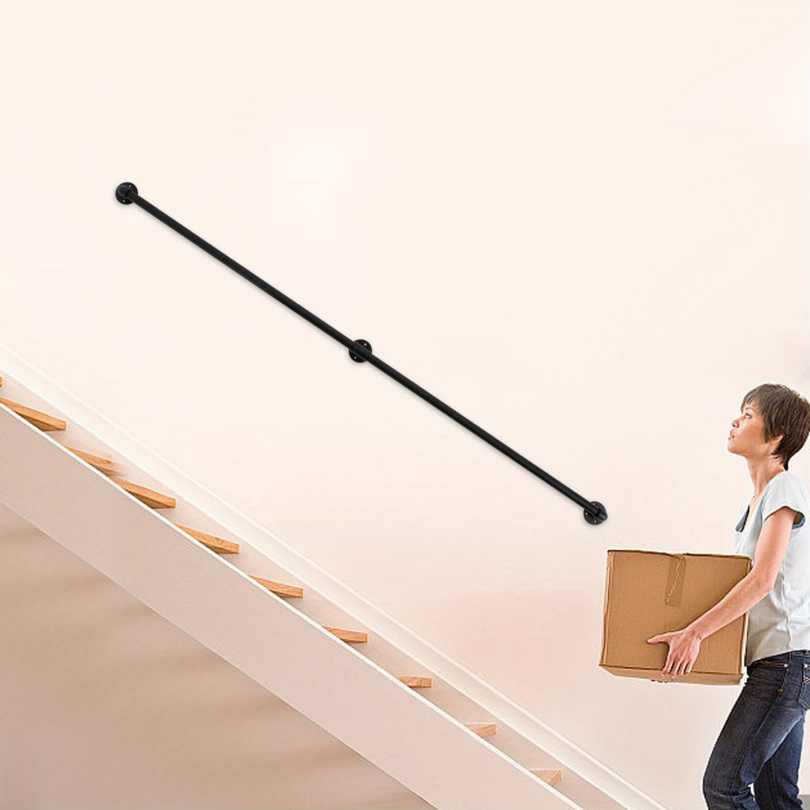 IAGG Laiptų Turėklai, 213,36 cm Metaliniai Laiptų Turėklai, Pramoniniai Turėklai, Laiptų Turėklai, Laiptų Vamzdžių Turėklai, Neslystantys Laiptų Turėklai Vidiniam ir Lauko Naudojimui