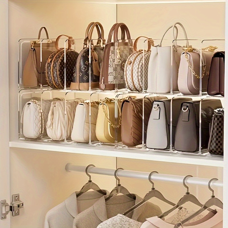 Organisateur de Sac à Main en Étagère de Rangement pour Sacs, Économisez  Espace de Efficace, avec Compartiments pour Portefeuille