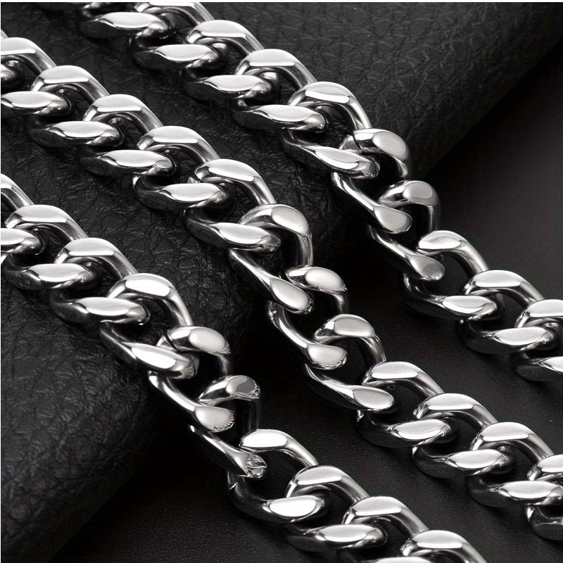 TEMU A Stainless Steel Cuban Chain Unisex | Versatile Necklace | Birthday Halloween Christmas Gift For Boyfriend, Girlfriend, Friend