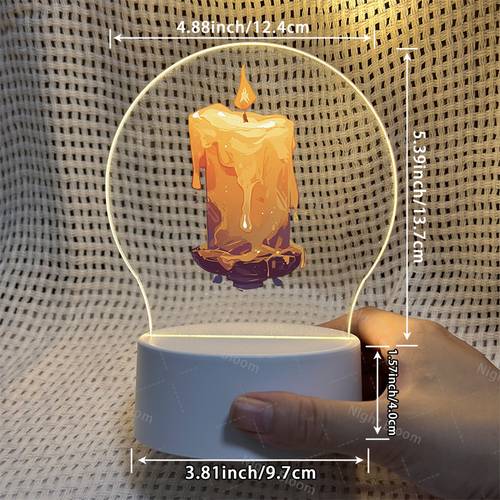 1개 LED 아크릴 USB 무드등, 떨어진 자국이 있는 야광 왁스멜트캔들 디자인. USB 전원 및 온/오프 스위치 포함, 침실등, 책상등, 분위기 조명, 계절 선물용으로 적합. 캔들 모양 디자인으로 침실, 사무실, 할로윈 장식에 축제 분위기를 더함. 노트북과 호환되는 USB 조명으로 따뜻함과 실용성을 겸비. 할로윈, 크리스마스, 특별한 날을 위한 선물로 이상적