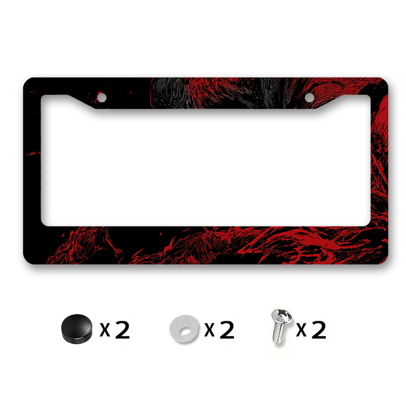 TEMU 2d Flat, 1pc Metal Car License Plate Frame, Waterproof And Easy-to-clean License Plate Frame, Suitable For Us And Canadian Cars, Holiday Gift,