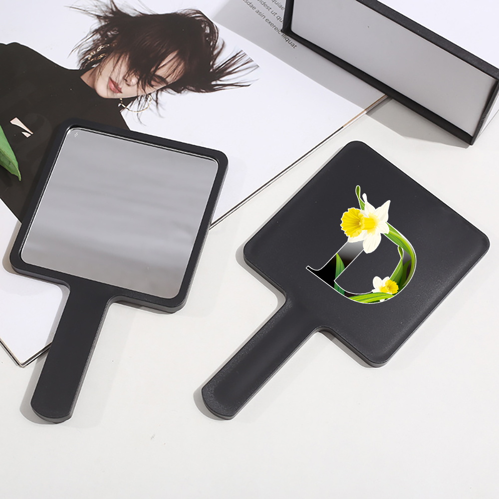 Mini Hand Mirror with Easy Grip Handle, High Definition Scratch-Proof Surface