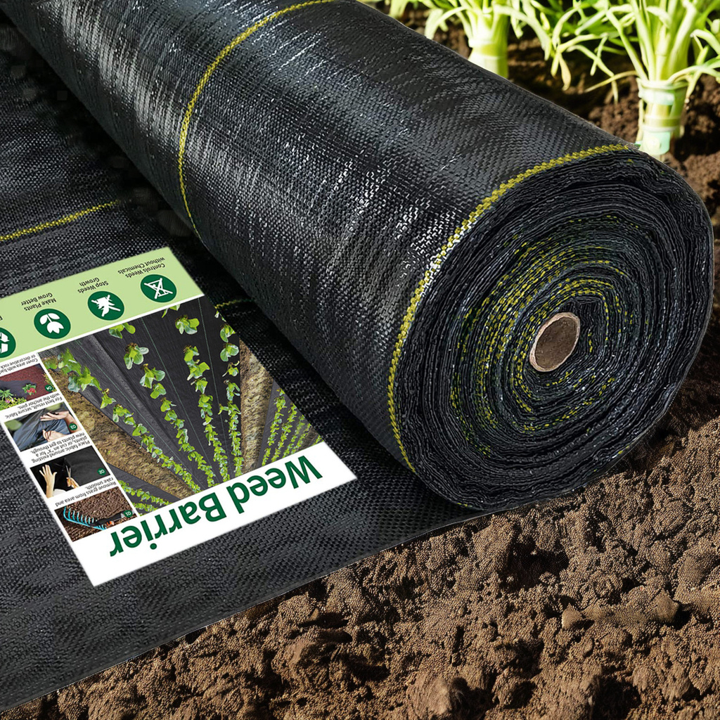 

Heavy-duty Barrier Fabric, Landscape , Uv-resistant, Perforated Control Mat, With Grommets For Gardening, Farming